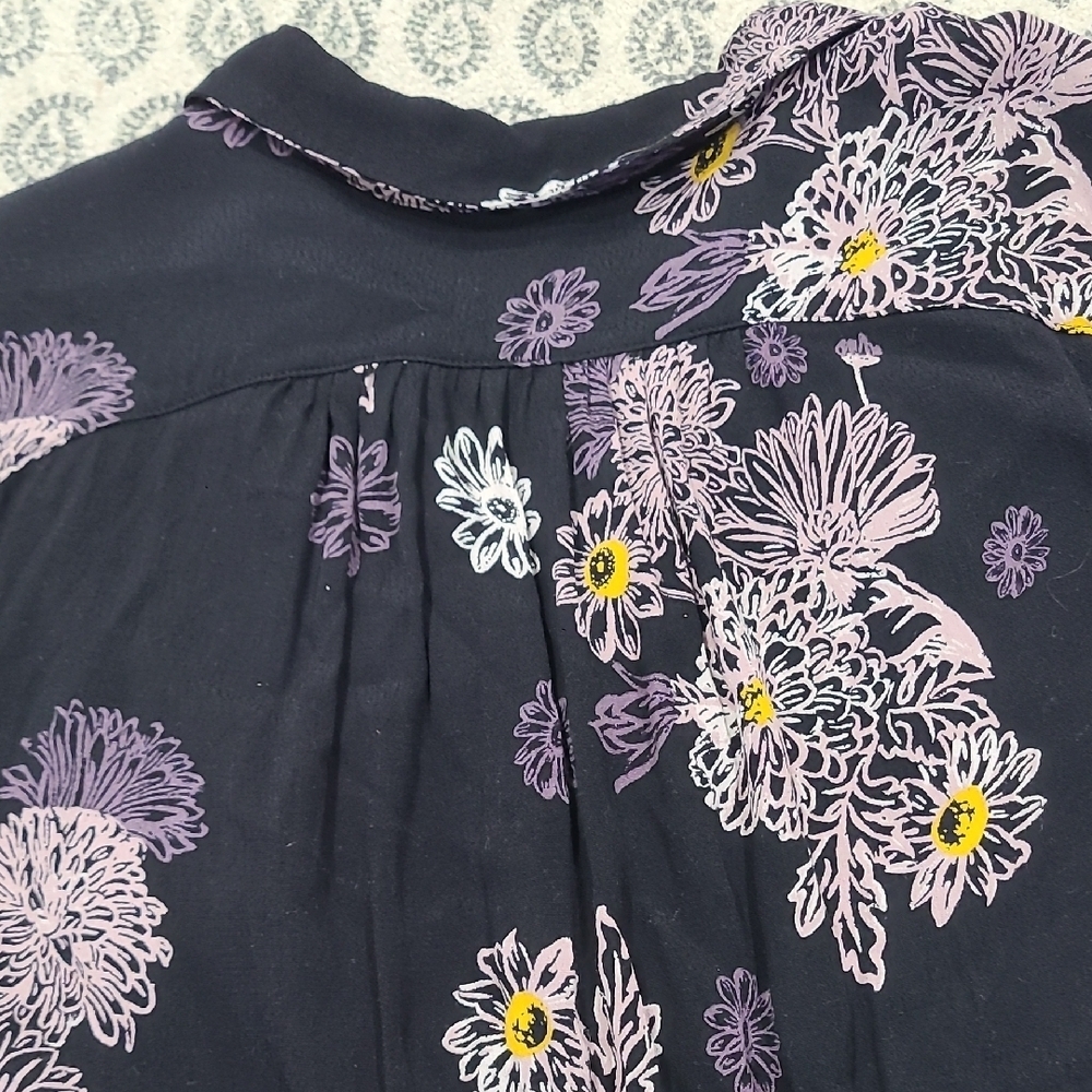 Free People Black and Purple Floral Mini Dress - Picture 10 of 15
